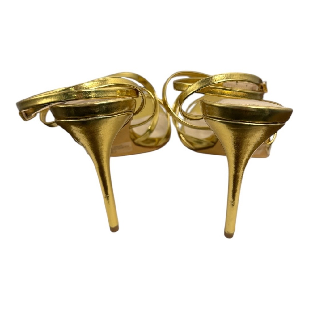 Lulus Sanga Metallic Gold Strappy Heels 8 NIB‎ - Picture 5 of 11
